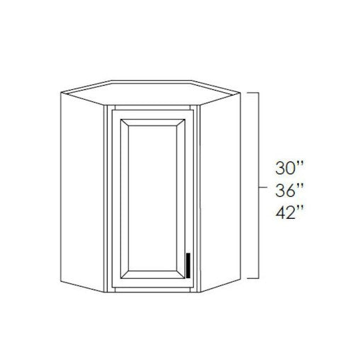 Black Shaker 24" W x 30" H Diagonal Corner Wall Cabinet