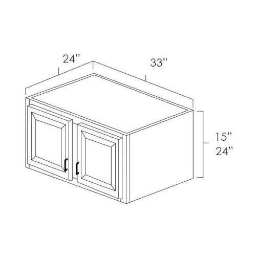 Black Shaker 33" W x 15” H Refrigerator Wall Cabinet