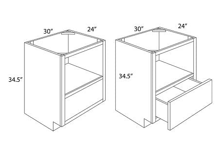 Black Shaker 30" Base Microwave Cabinet