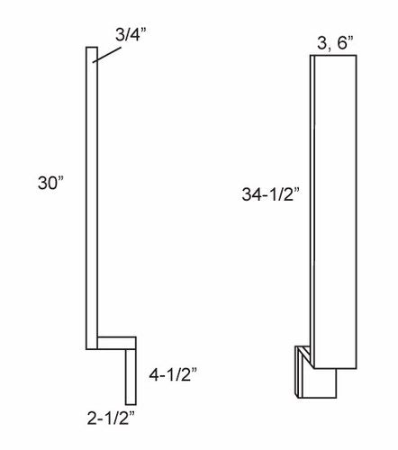 Black Shaker 6" X 36" Base Filler