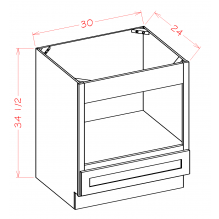 Rustic Shaker Slab 30" Microwave Base Cabinet