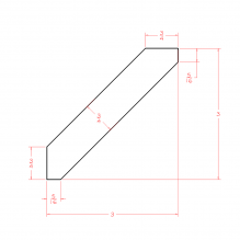 Rustic Shaker Slab Large Angle Crown Molding