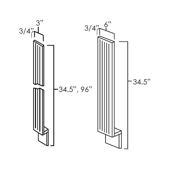 Black Shaker 3" Fluted Base Filler