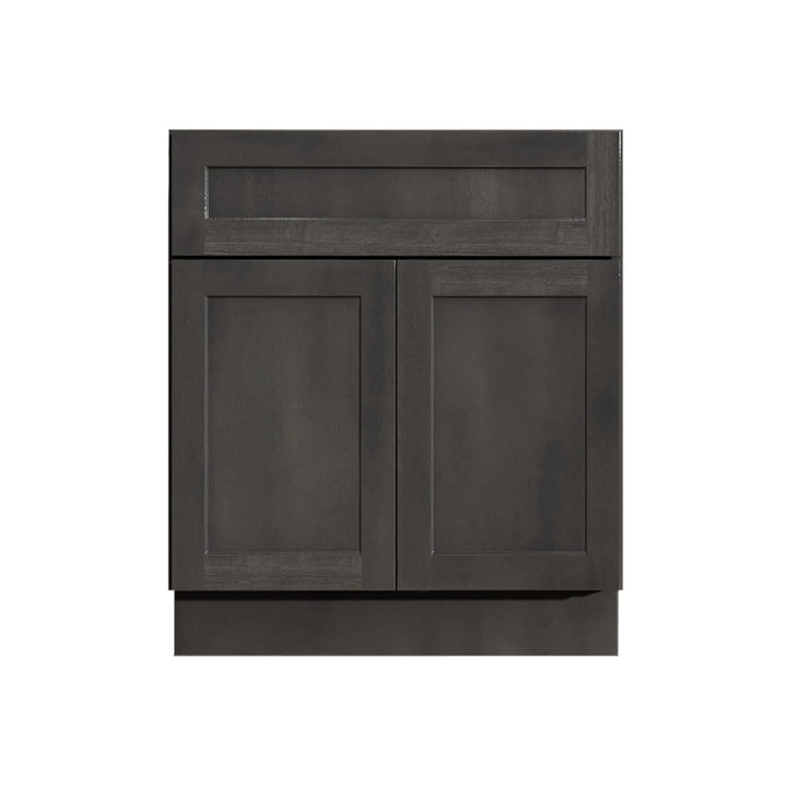 27 Inch Gray Stained Shaker Single Sink Bathroom Vanity