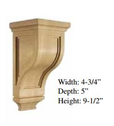 Hickory Shaker Small Corbel