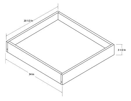 Sage Green Shaker 36" Roll Out Tray