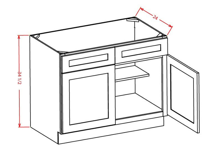 Black Shaker 42" Sink Base